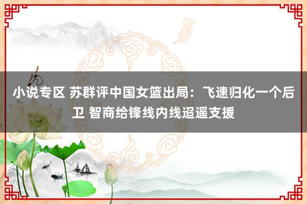 小说专区 苏群评中国女篮出局：飞速归化一个后卫 智商给锋线内线迢遥支援