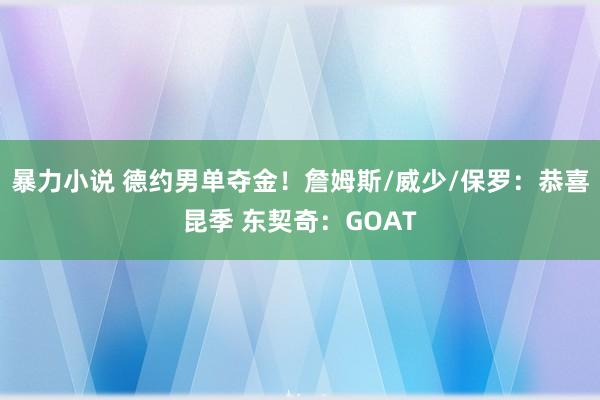 暴力小说 德约男单夺金！詹姆斯/威少/保罗：恭喜昆季 东契奇：GOAT