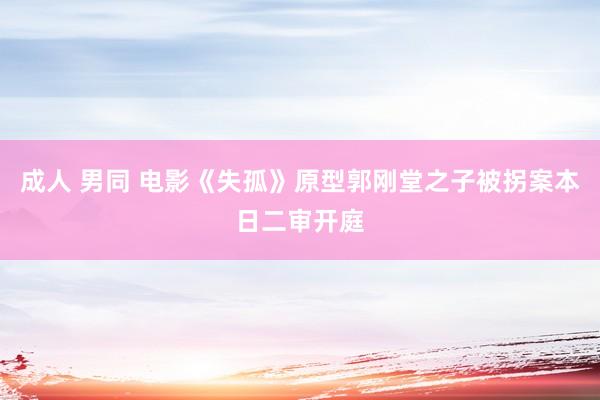 成人 男同 电影《失孤》原型郭刚堂之子被拐案本日二审开庭