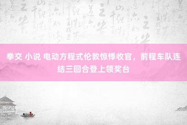 拳交 小说 电动方程式伦敦惊悸收官，前程车队连结三回合登上领奖台