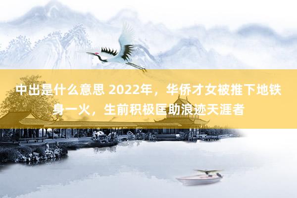 中出是什么意思 2022年，华侨才女被推下地铁身一火，生前积极匡助浪迹天涯者