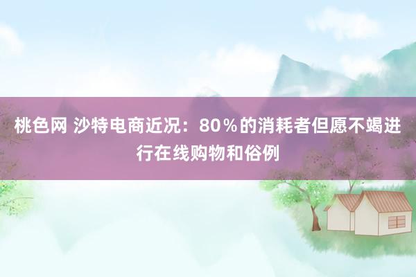 桃色网 沙特电商近况：80％的消耗者但愿不竭进行在线购物和俗例